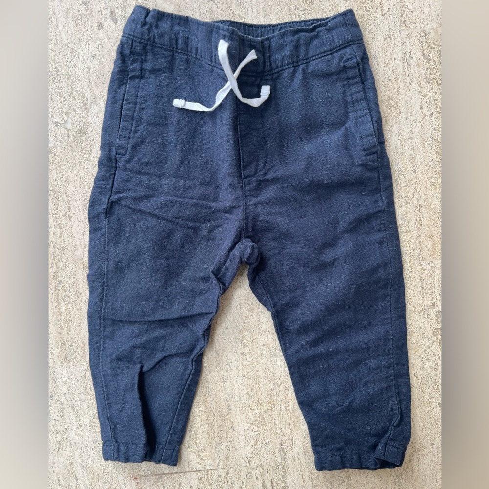 Janie and Jack Navy Linen Pants